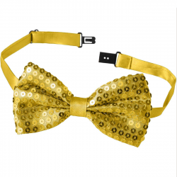 Mey İthalat® Gece Işıltısı Altın Payetli Pullu Papyon 7x2 cm