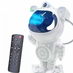 Mey İthalat® Gece Lambası Astronot Bluetooth Hoparlörlü Galaksi Işık Projektörü