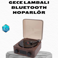 Mey İthalat® Gece Lambası Bluetooth Hoparlör Dijital Saat Çok Fonksiyonlu Su Dalgası Işıklı
