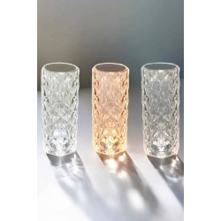 Mey İthalat® Gece Lambası Kristal Lamba Dokunmatik Şarjlı Hediyelik