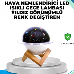 Mey İthalat® Gece lambası özellikli taşınabilir nemlendirici ve aromaterapi cihazı USB girişli