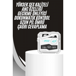 Mey İthalat® Gecikme Önleyici Oyuncu Kulaklığı Bluetooth Bağlantılı ANC Özelliği 5.0 Bluetooth