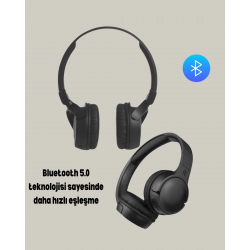 Mey İthalat® Geniş Frekans Aralıklı Bluetooth Kulak Üstü Kulaklık