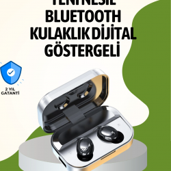 Mey İthalat® Gerçek Kablosuz Kulaklık – Bluetooth 5.0, Şarj Kutulu, Parmak İzi Kontrollü
