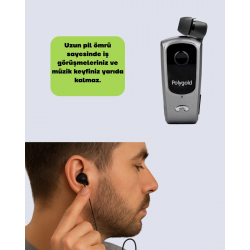 Mey İthalat® Geri Çekilebilir Kablolu Bluetooth İş Kulaklığı