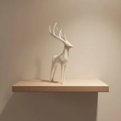 Mey İthalat® Geyik Figürü Beyaz Modern Salon ve Raf Dekoru
