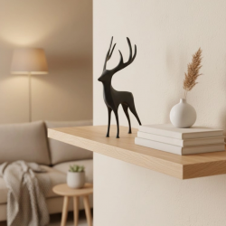 Mey İthalat® Geyik Figürü Gri Modern Salon ve Raf Dekoru