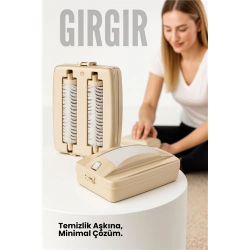 Mey İthalat® Gırgır - Kırıntı, Saç ve Tüy Toplayıcı El Süpürgesi (Portatif/Çift Fırçalı)