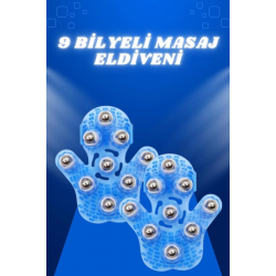 Mey İthalat® Giyilebiilir Masaj Eldiveni 9 Bilyeli Tüm Vücut Masajına Uygun