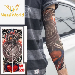 Mey İthalat® Giyilebilir Kol Dövmesi Çorap Dövme 3D Baskılı Kol Bacak Dövme 2 Adet Model 7
