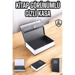 Mey İthalat® Gizli Kasa İngilizce Sözlüğü Kitap Görünümlü Anahtarlı Gizli Mini Çelik Kasa Kilitli