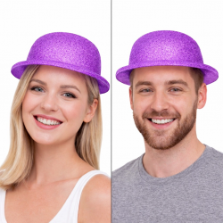 Mey İthalat® Glitter Simli Melon Şapka 9’lu Set - 9 Renk Parti ve Kostüm Şapkası