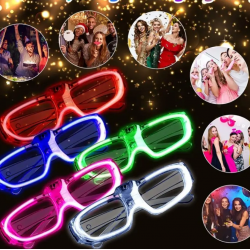 Mey İthalat® Glow Model 3 Farklı Fonksiyonlu Işıklı Parti Gözlüğü Karışık Renk 12 Adet