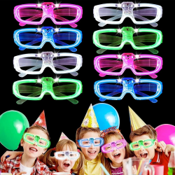 Mey İthalat® Glow Model 3 Farklı Fonksiyonlu Işıklı Parti Gözlüğü Karışık Renk 12 Adet