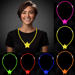 Mey İthalat® Glow  Yıldız Kolye - Glow Kolye - Glow Partisi Yıldız Kolye 6 Adet