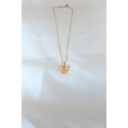 Mey İthalat® Gold Kaplama Sarı Renk Sedefli Kelebek Kolye