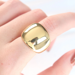 Mey İthalat® Gold Renk Ayarlanabilir Bombeli Ayna Yüzük