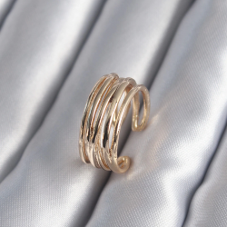 Mey İthalat® Gold Renk Ayarlanabilir Kadın Yüzük