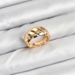 Mey İthalat® Gold Renk Bombeli Sarmal Yüzük