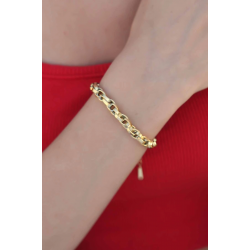 Mey İthalat® Gold Renk 316L Çelik Zincir Kadın Bileklik
