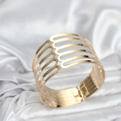 Mey İthalat® Gold Renk Pirinç Kaburga Model Kadın Bileklik