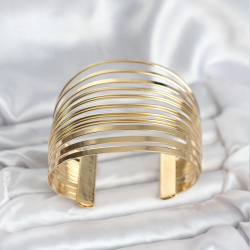 Mey İthalat® Gold Renk Pirinç Kaburga Model Kadın Bileklik