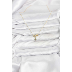 Mey İthalat® Gold Renk Pirinç Minimal Charmlı Kadın Kolye