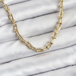 Mey İthalat® Gold Renk Pirinç Tifani Model Kadın Kolye