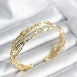 Mey İthalat® Gold Renk Pirinç Vintage Kadın Bileklik