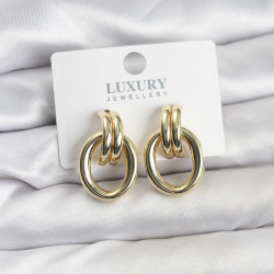 Mey İthalat® Gold Renk Pirinç Vintage Kadın Küpe