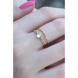 Mey İthalat® Gold Renk Zirkon Taşlı Taç Model Kadın Yüzük