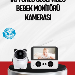 Mey İthalat® Görüntülü Bebek Monitörü 4.3 İnç Ekran ve Sesli İletişim