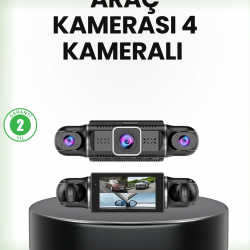 Mey İthalat® GPS’li 4 Kameralı Araç İç Dış Kayıt Sistemi 1080P WiFi Destekli