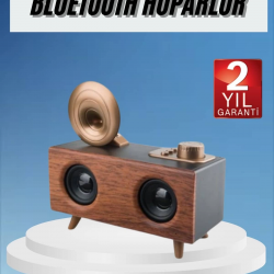 Mey İthalat® Gramafon Radyo Bluetooth Hoparlör Nostaljik Radyo FM Radyo