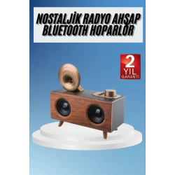 Mey İthalat® Gramafon Radyo Bluetooth Hoparlör Nostaljik Radyo FM Radyo