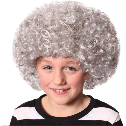 Mey İthalat® Gri Renk Kabarık Bonus Peruk Afro Takma Saç