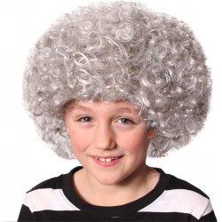 Mey İthalat® Gri Renk Kabarık Bonus Peruk Afro Takma Saç