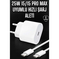 Mey İthalat® Güç Adaptörü ve Kablosu Şarj Aleti 15/15 Pro Max Uyumlu Hızlı Şarj
