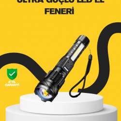 Mey İthalat® Güçlü LED El Feneri Şarj Edilebilir Çok Modlu