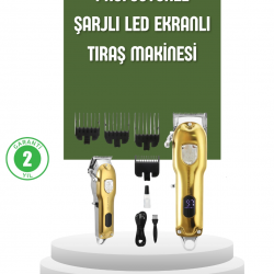 Mey İthalat® Güçlü Motorlu LCD Ekranlı Şarjlı Tıraş ve Şekillendirme Makinesi