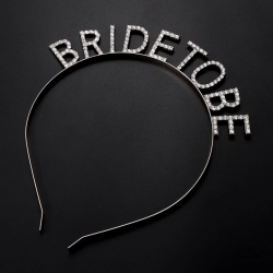 Mey İthalat® Gümüş Kaplama Kristal Taşlı Bride To Be Gelin Tacı 16x17 cm