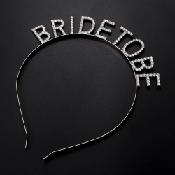 Mey İthalat® Gümüş Kaplama Kristal Taşlı Bride To Be Gelin Tacı 16x17 cm