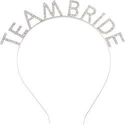 Mey İthalat® Gümüş Kaplama Kristal Taşlı Team Bride Taç 16x17 cm