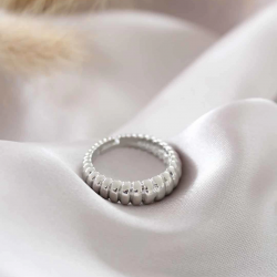 Mey İthalat® Gümüş Renk Ayarlamalı Burgu Kadın Yüzük