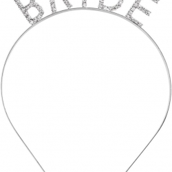 Mey İthalat® Gümüş Renk Bekarlığa Veda Kristal Taş Bride Tacı İthal 16x10 cm