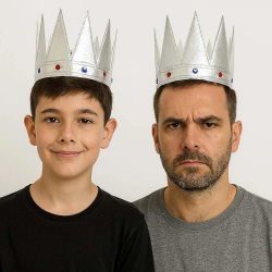 Mey İthalat® Gümüş Renk Eva Yumuşak Kral Kraliyet Tacı Yetişkin Çocuk Uyumlu 55 cm