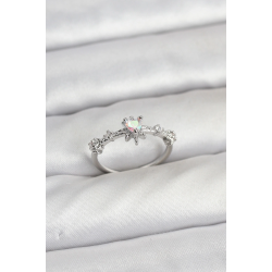 Mey İthalat® Gümüş Renk Pirinç Yıldız Model Kadın Yüzük