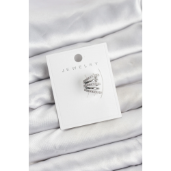 Mey İthalat® Gümüş Renk Pirinç Zirkon Taşlı Kıkırdak Earcuff Küpe