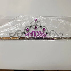 Mey İthalat® Gümüş Renk Prenses Yazılı Parti Tacı 60 cm