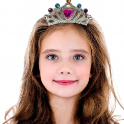 Mey İthalat® Gümüş Renk Taraklı Model Prenses Kraliçe Tacı 1 No 12x7 cm